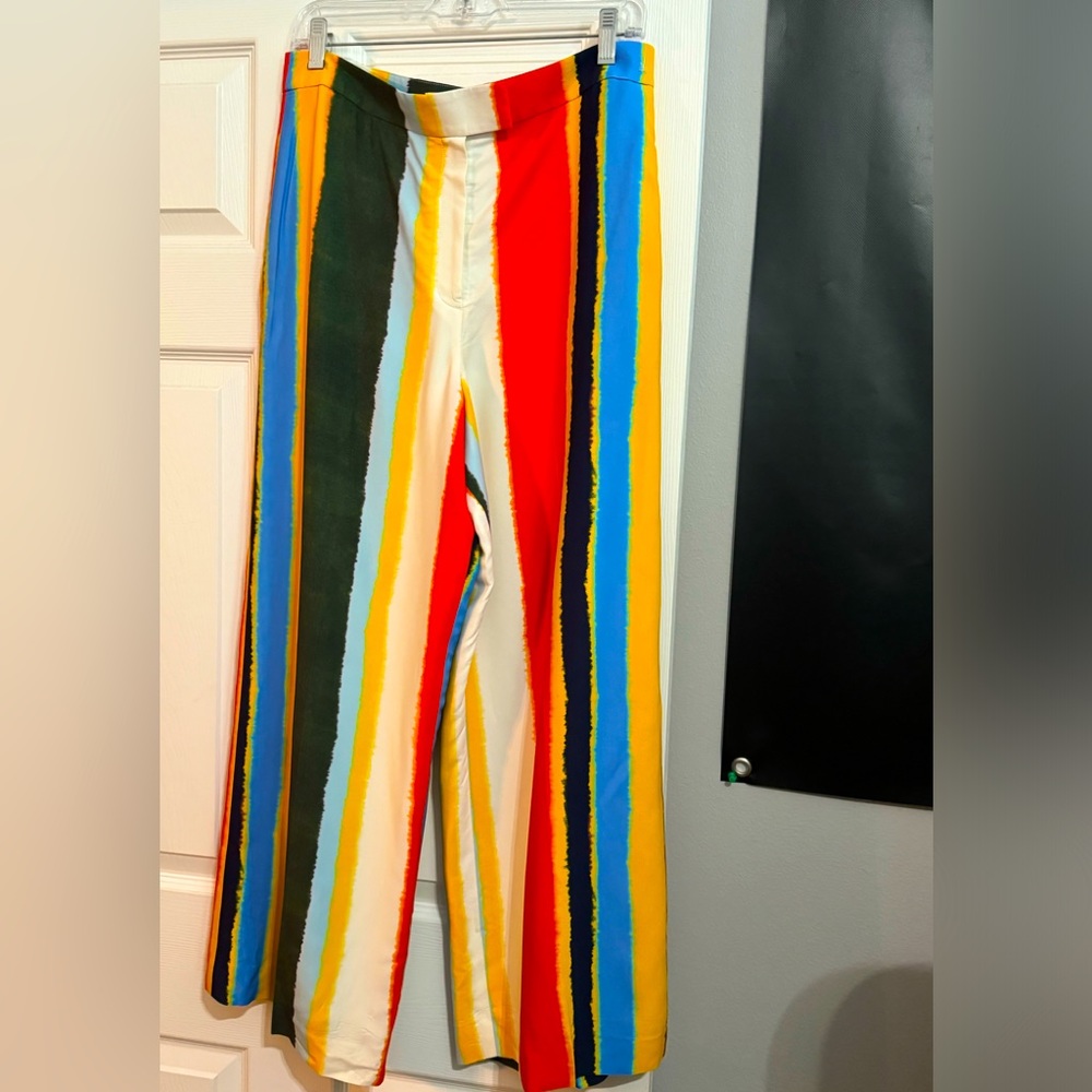 Tory Burch multi colored striped pants size 8